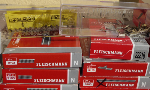 Fleischmann N Lot N-Profi 9170+ 9171, 20 X Switches + Very Many Tracks, New - Picture 3 of 10