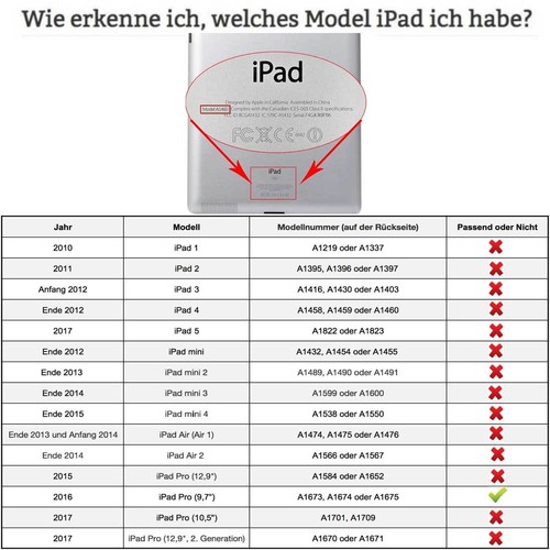 Luxus Leder Schutzhülle für Apple iPad Pro 9.7“ Tablet Tasche Cover Case schwarz - Picture 12 of 12