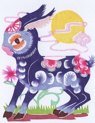 JUEGO DE CABRA de cortes de papel chino colorido 10 piezas pequeñas individuales Zhou 3 paquetes lote - Imagen 5 de 11