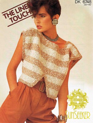 Damen Pullover Größe 76 bis 102 cm (30 bis 40 cm) - Sirdar 6748 - Vintage - Print