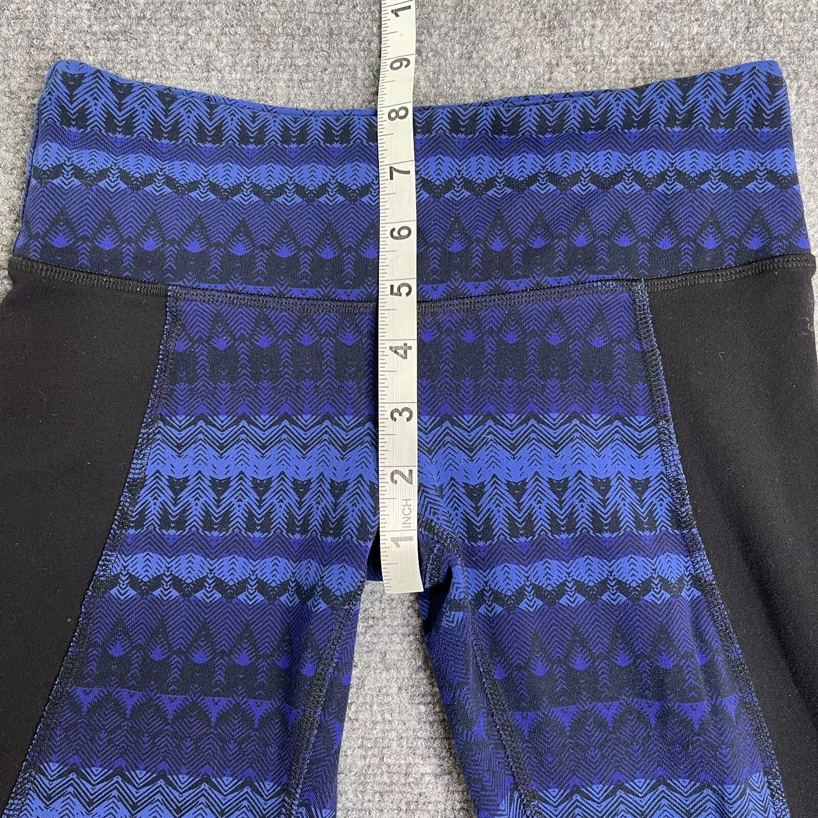 alo-yoga illusion 3 tribal print arctic royalty black leggings