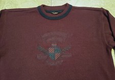 Vintage Paul  Shark Yachting Embroidered Sweater Mens M Burgundy Wool Blend
