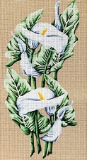 Needlepoint tapestry painted canvas 42.504 - Flowers. 10"x16" GobelinL