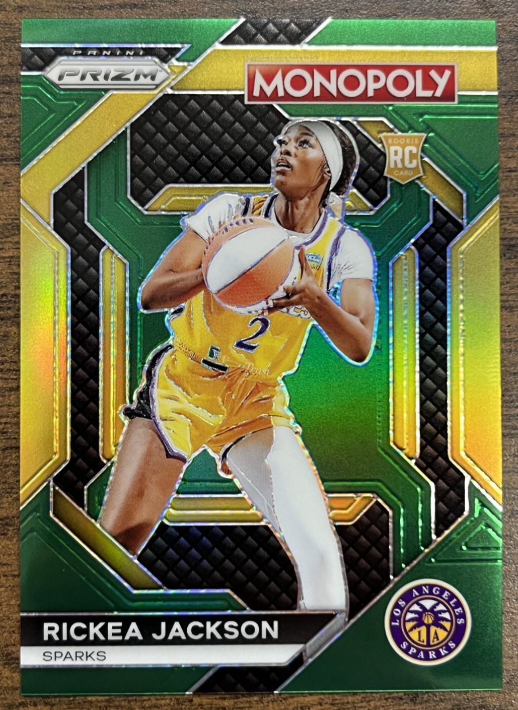 2024 Panini Prizm Monopoly Rickea Jackson Green Insert /24 Rookie LA Sparks