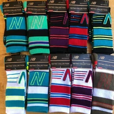 NEW BALANCE Crew Socks Unisex Retro Collection M Men 7.5-9 Women 6-10 Shoe Size