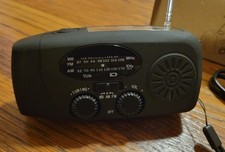 Portable Solar Emergency Weather Radio Hand Crank AM/FM with Flashlight Black
