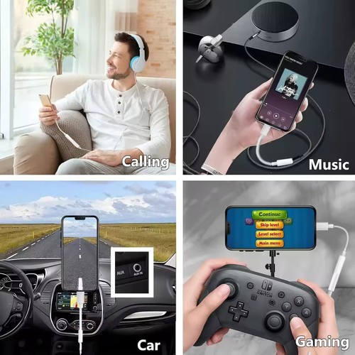 For iPhone to 3.5mm Audio Adapter Headphone Jack Aux For iPhone14 13 12 11 X 8 7 - Picture 7 of 23
