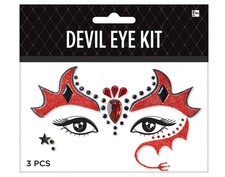 Devil Face  Body Jewels - Red/Black - Costume Accessory - One Size