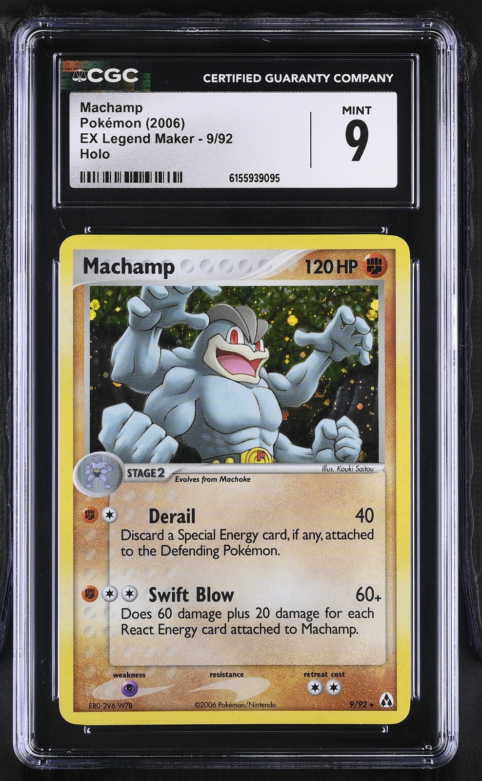 CGC 9 MINT Machamp 9/92 EX Legend Maker Holo Pokemon Card