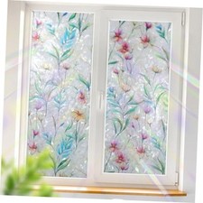 Window Privacy Film Stained Glass Window Film Decorative 15.7x78.7in Pink Tulip