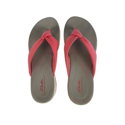 Clarks Cloudsteppers Arla Glitz Coral Pink Wedge Sandals Womens US 8 UK 5.5