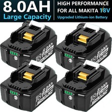 4Pack 8.0Ah 18V For Makita Lithium-Ion BL1830 BL1850 BL1860 Tool Battery