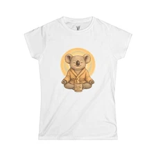 Meditative Koala Women's Softstyle Tee, Casual Shirt Yoga Lover Gift
