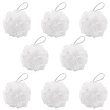 8 PCS Small Loofah Travel Size Bath Sponge 35g Shower Puff Mesh Pouf White