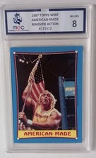 1987 TOPPS WWF WRESTLEMANIA HULK HOGAN #35 AMERICAN MADE TRADING CARD GRADED 8