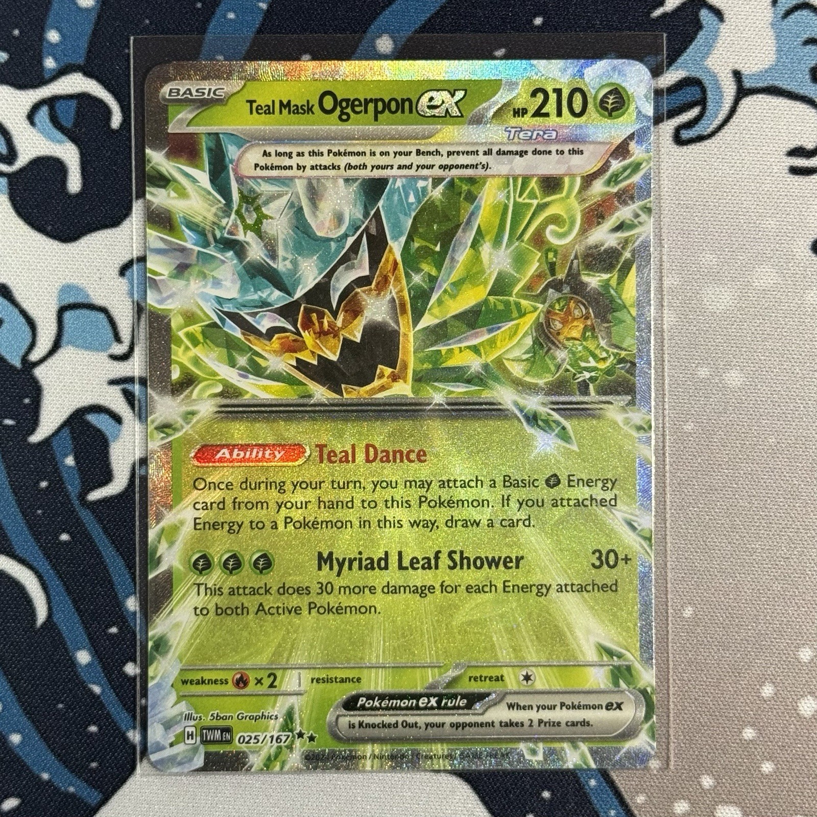 Teal Mask Ogerpon EX 025/167 Twilight Masquerade Holo Raw NM