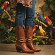 NEW Women 2PCS Gold Boot Chain Bracelet Square Circle Shaped Charms Shoe Anklet