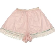 Vintage 50s Rogers Pastel Pink Nylon Mesh Ruffle Lacy Tap Pants Panties Size 6