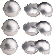 Warmbuy 12 Pcs DIY Metal Bath Bomb Molds, Set of 6 Silver