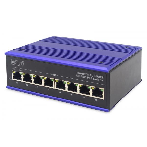 Digitus Switch PoE di rete Gigabit Ethernet a 8 porte, industriale, non gestito - Immagine 3