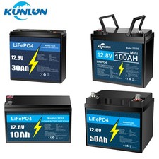 12V 10Ah 30Ah 50Ah 100A Lithium LiFePO4 Battery Deep Cycles Solar for RV Motor