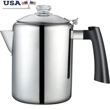 Stovetop Coffee Tea Percolator 8 Cup Stainless Steel Portable Fast Brew New