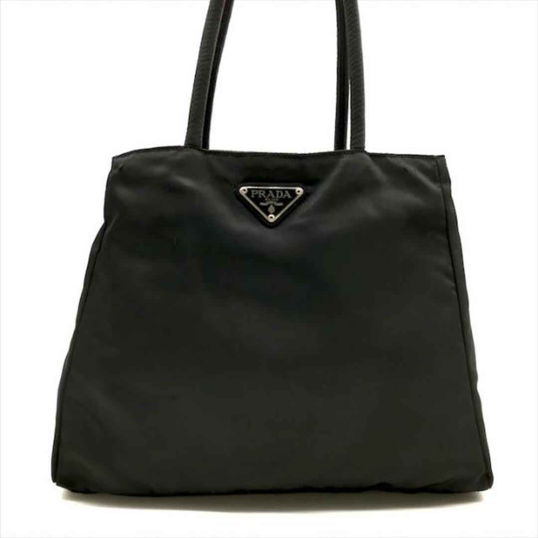 RARE PRADA Black Nylon Tessuto Handbag with Triangle Logo Plate in Good Condition
