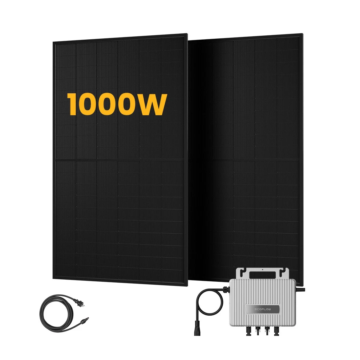 Bifacial Balcony Power Station 1000W with EcoFlow Stream800W Inverter Solar Panel