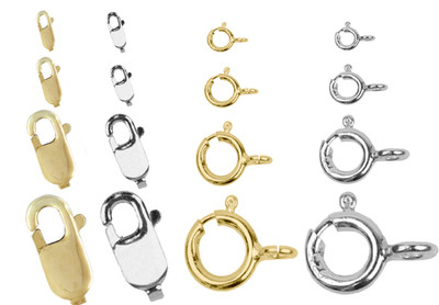 Schmuckverschlüsse BOLZENRING / KARABINER / TRIGGER - 9kt Gold & Sterling Silber