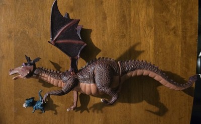 DRAGON Shrek 2 Baby Dronkey Launching Fireball Wings Flap Complete 2004 Hasbro
