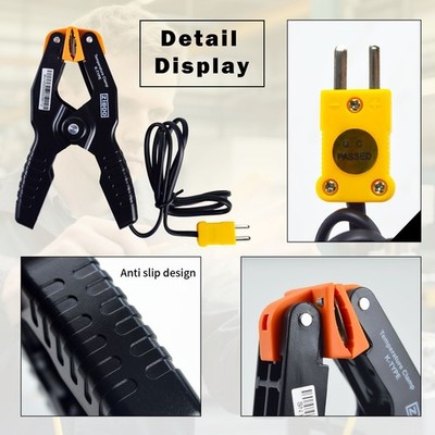 ZIBOO ATTPC3 Temperature Test Clamp Lead Clip K-Type Probe Thermocouple Pipe  K 