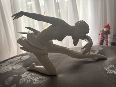 VINTAGE HUTSCHENREUTHER DER STERBENDE SCHWAN BALLETTTÄNZERIN BALLERI FIGUR VON GRANGET