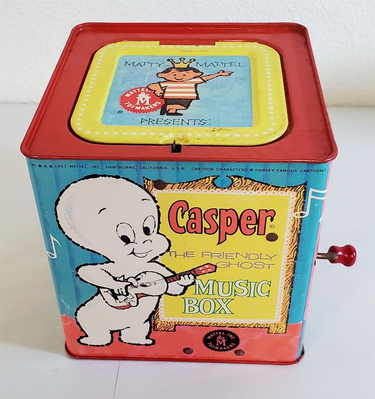 C-134 VINTAGE 1953 MATTEL CASPER THE FRIENDLY GHOSE MUSICAL JACK-IN-THE-BOX!