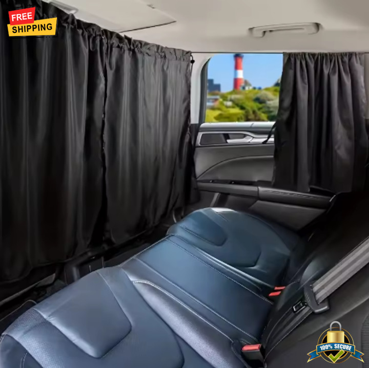 4PCS Car Privacy Curtain Set – Rear Seat & Side Window Shades with Bag