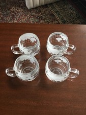 Set Of 4 Vintage Nestle Company World Glass Mugs