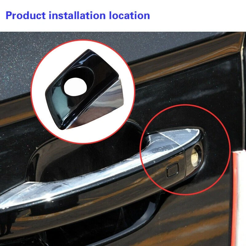 Manija de puerta del lado del conductor delantero cerradura de llave tapa cromada cubierta embellecedor para AUDI A6 A7 Foto 2 de 3