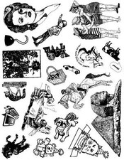 Unmounted Rubber Stamp Plate, Unmounted/Uncut Pink Rubber Stamps