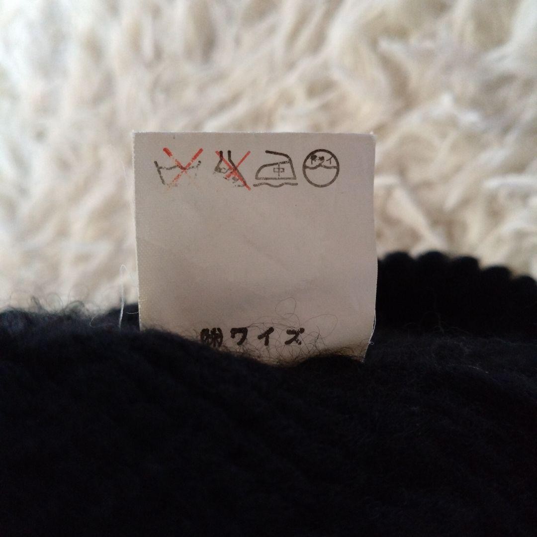 Y's Wool Patchwork Sweater Black 80s Thick Knit U… - image 12