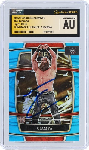 Tommaso Ciampa WWE Signed 2022 Panini Select Light Blue Prizm #66 #/299 CGC Card