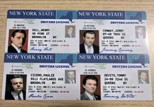 4 Goodfellas Mafia Novelty IDs MADE ON METAL/ALUMINUM