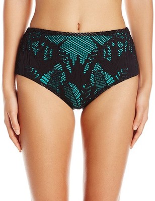 Mara Hoffman Floraler Jacquard High Waist Bikinihose X-Small Schwarz