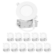 EOSMILE 12 Pack 4 Inch LED Recessed Light with Junction Box 4in-12pack, White