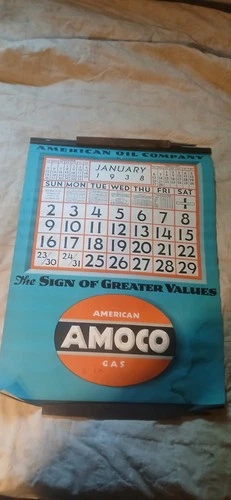 1938 Amoco Oil Company - Amoco Gas  Calendar 3ft × 2ft,,, ONLY One Exist!!!