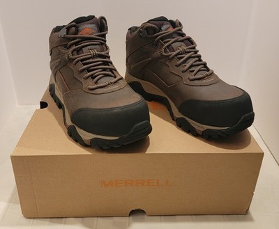 New Merrell MOAB Adventure Mid WP CF Boots Hiking Work Brown Mens 7 W J004633W