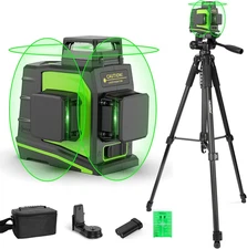 3D Green Beam Self-Leveling Laser Level 3 X 360 Cross Line Three-Plane Leveling 