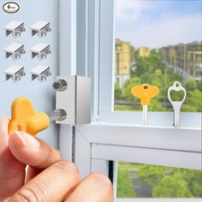 Window Locks, 6 Sets Sliding Window Locks with Key,Window Locks Security for...