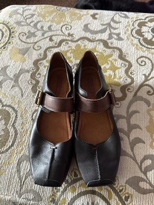 Pikolinos Gandia Square Toe Brown Two Tone Leather Mary Jane Low Heel Women's 36