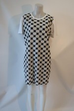 NWT Womens Tory Burch White, Beige, Navy Blue Logo Lace T-Shirt Dress XL