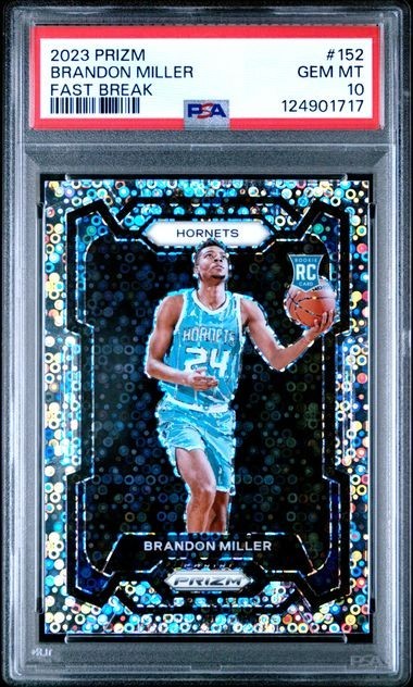Brandon Miller 2023 Panini Prizm RC Fast Break SP PSA 10 #152 Hornets