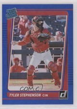 2021 Panini Donruss Rated Rookies Holo Blue Tyler Stephenson #57 0w8